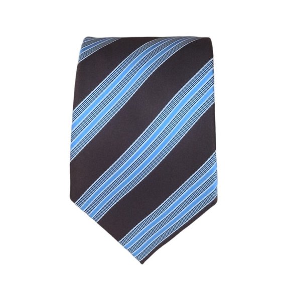 Ermenegildo Zegna Other - ERMENEGILDO ZEGNA Brown/Blue Striped Silk Tie ITALY 60"/ 3.4" EC